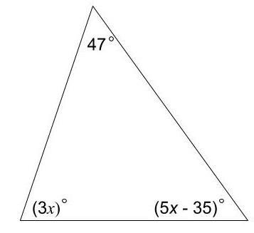 The angle measures of a triangle are shown in the diagram what is the value of x? pls-example-1