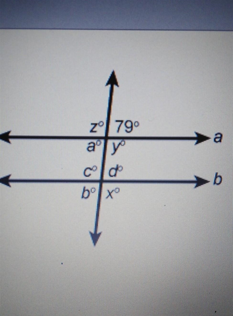 Lines a and b are parallel. what is the measure of angle b enter in the box B= ​-example-1