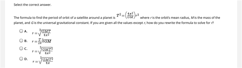 How do you rewrite the formula to solve for r?-example-1