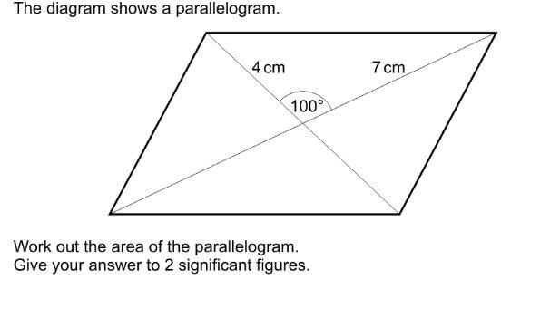 Urgent pls. The diagram shows a parallelogram. Work out the area of the parallelogram-example-1