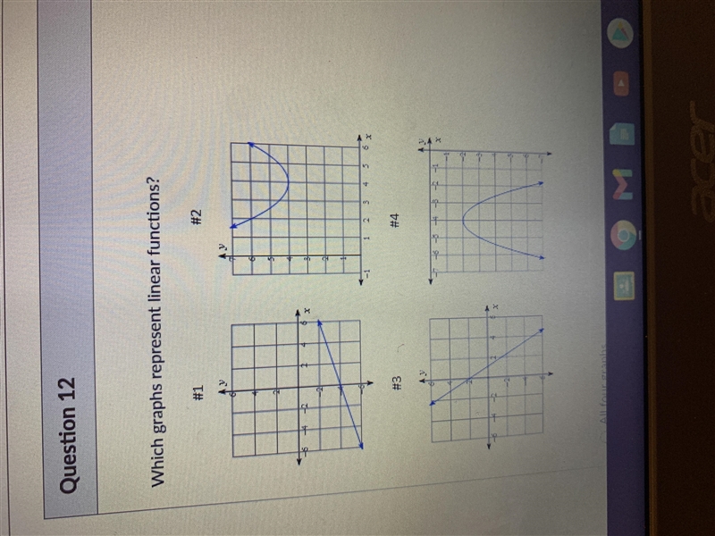 Which graphs represent linear functions-example-1