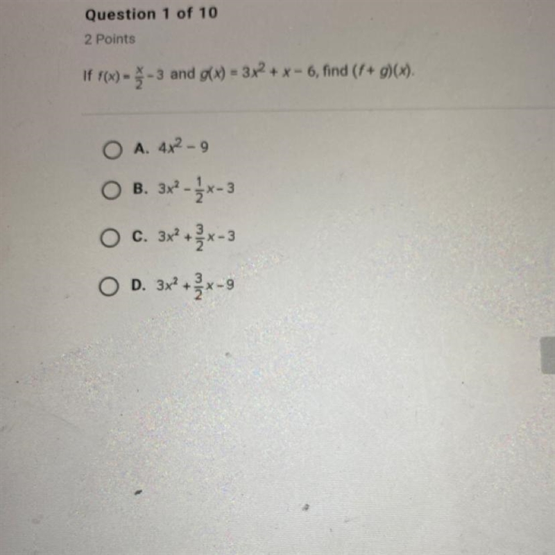 Question one out of 10 two points-example-1