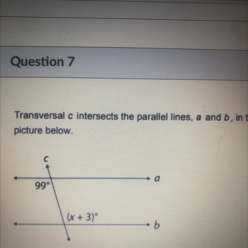 What is the value of x? O 78 0 84 o 96 O 102-example-1