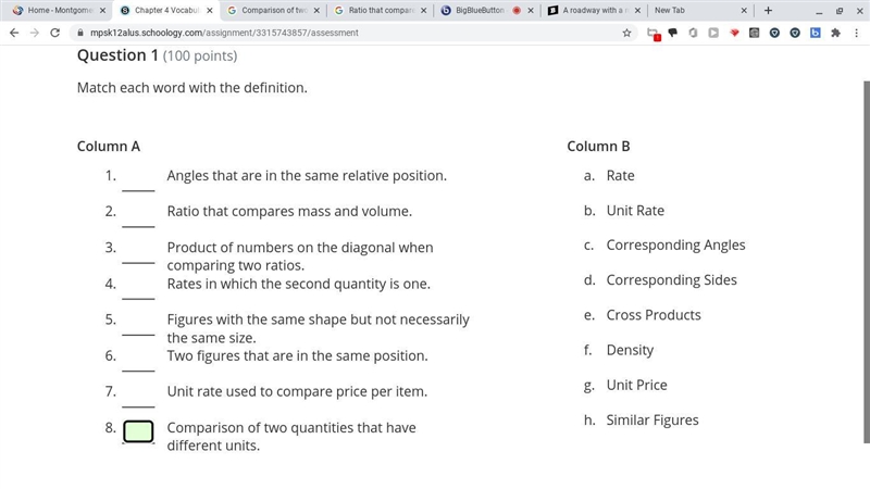 Pls help me macth the words with the defonitions\ math-example-1