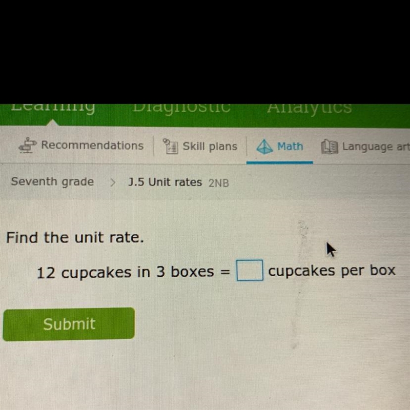 Find the unit rate 12 cupcakes in 3 boxes =-example-1