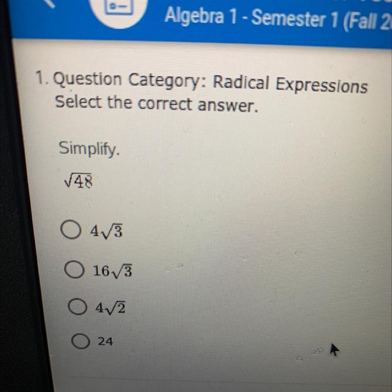 Simplify. V48 PLEASE HELP I NEED HELP-example-1