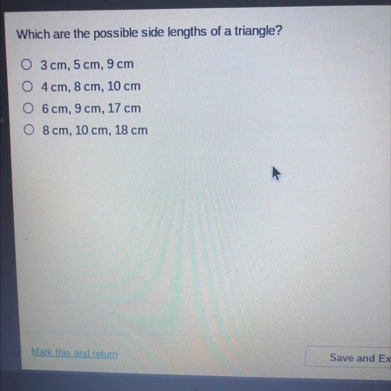 Which are the possible size lengths of a triangle?-example-1