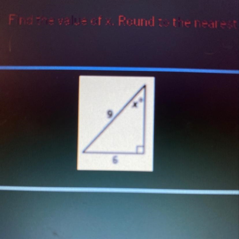 Find the value of x. Round to the nearest degree.-example-1