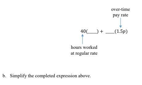 Naja is paid p dollars per hour she works. For every hour she works over 40 hours-example-1