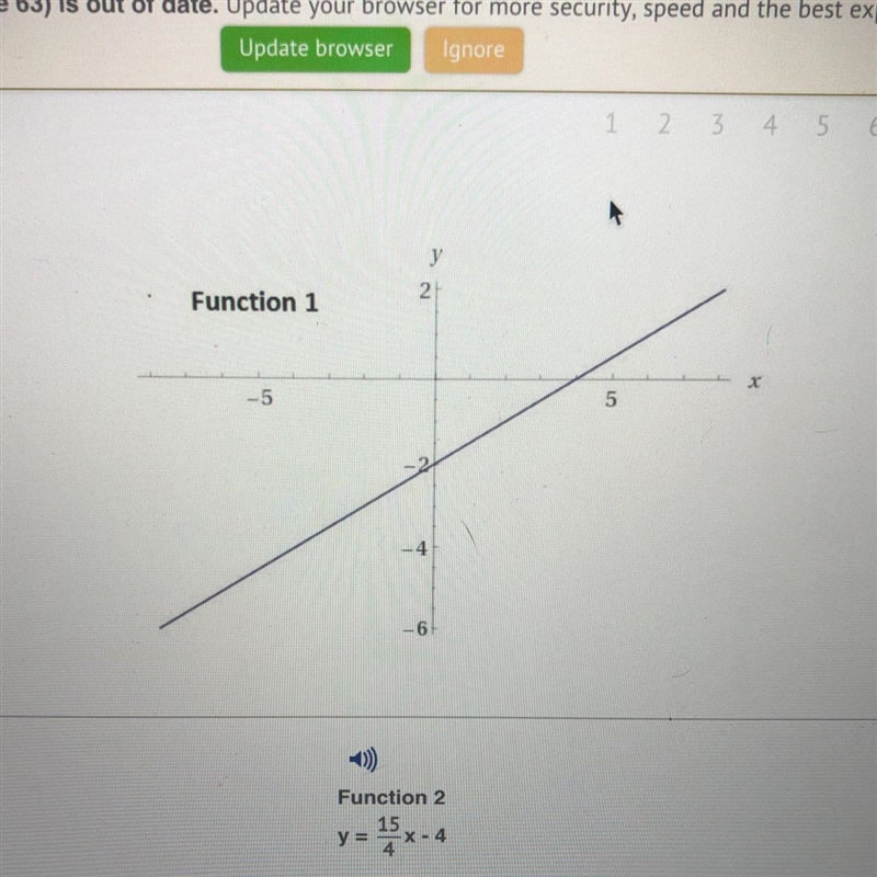 Consider the two functions. Which statement is true? A)Function 1 has a greater rate-example-1