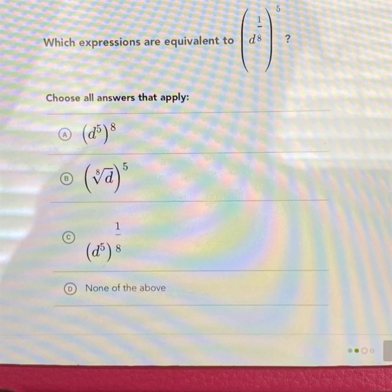 Which expressions are equivalent-example-1