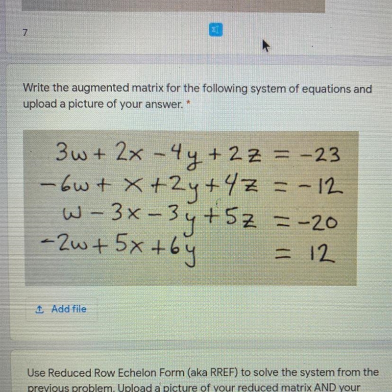 This is Matrix for pre calc-example-1