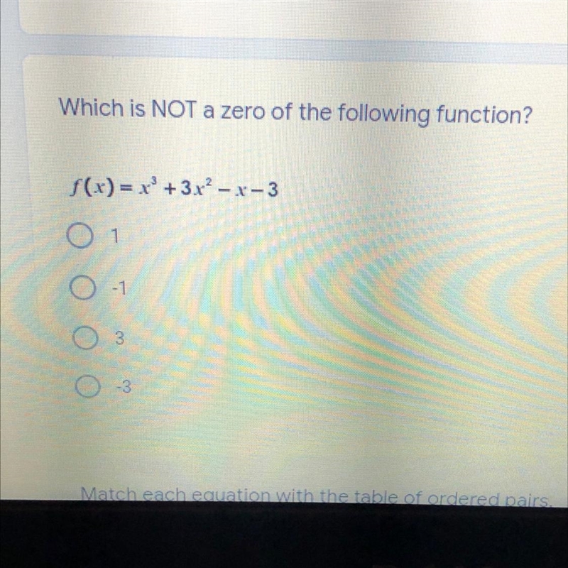 Which is NOT a zero of the following function?-example-1