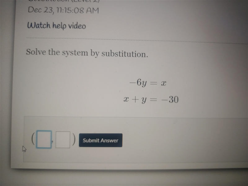 Solve the system by substitution-example-1