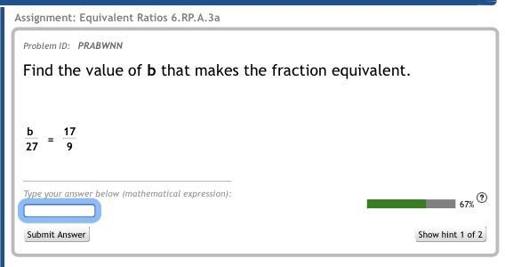 Find the value of B that makes the fraction equivalent-example-1