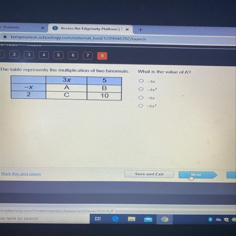 What is the value of A-example-1