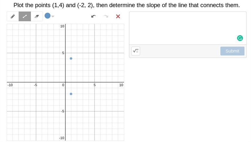 Need help finding the slope and how to graph it.-example-1