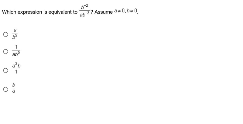 Which expression is equivalent to StartFraction b Superscript negative 2 Baseline-example-1