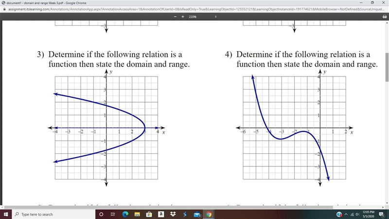 Complete the Domain and Range worksheet attached. You can type the answer into submit-example-2