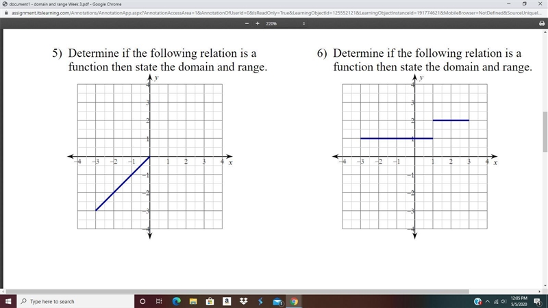 Complete the Domain and Range worksheet attached. You can type the answer into submit-example-3