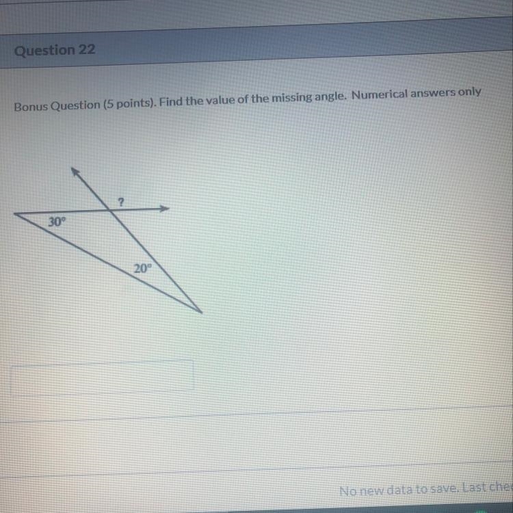 Find the value of the missing angle-example-1