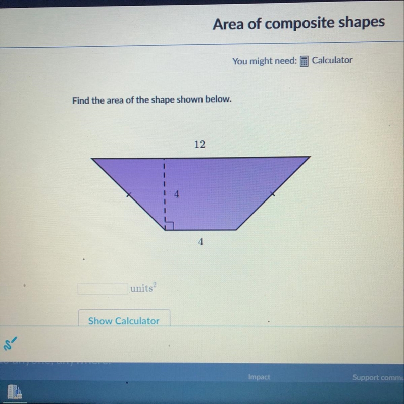 Find the area of the shape below-example-1