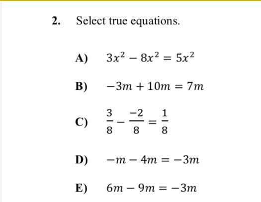 Which is true from these equations-example-1