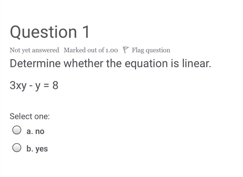 Is this equations linear?-example-1