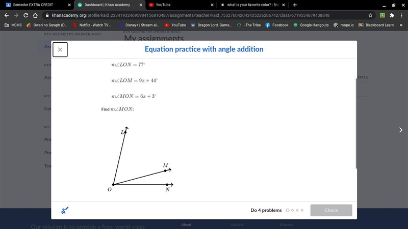 Find m∠MON I have a hard time with theses-example-1