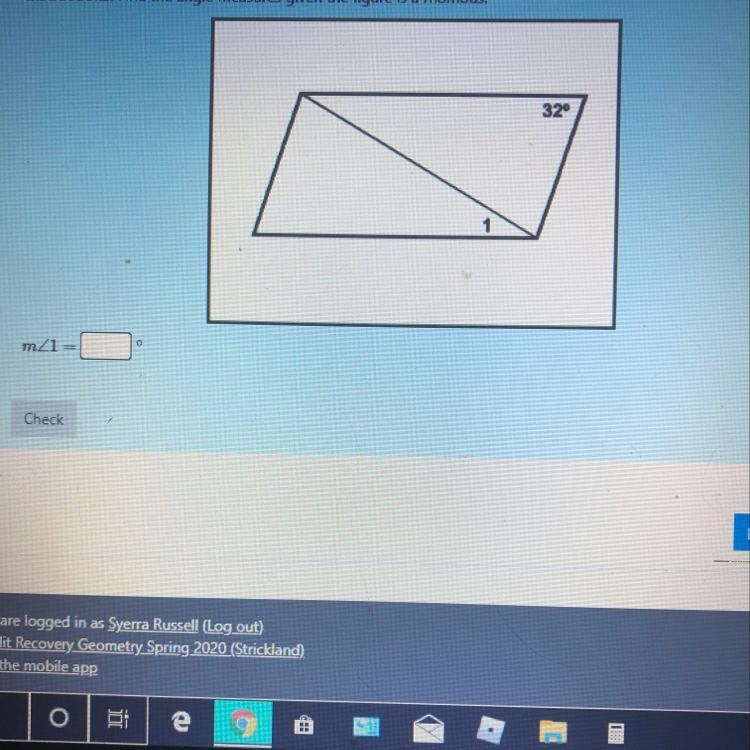 Find the angle measures given the figure is a rhombus.-example-1