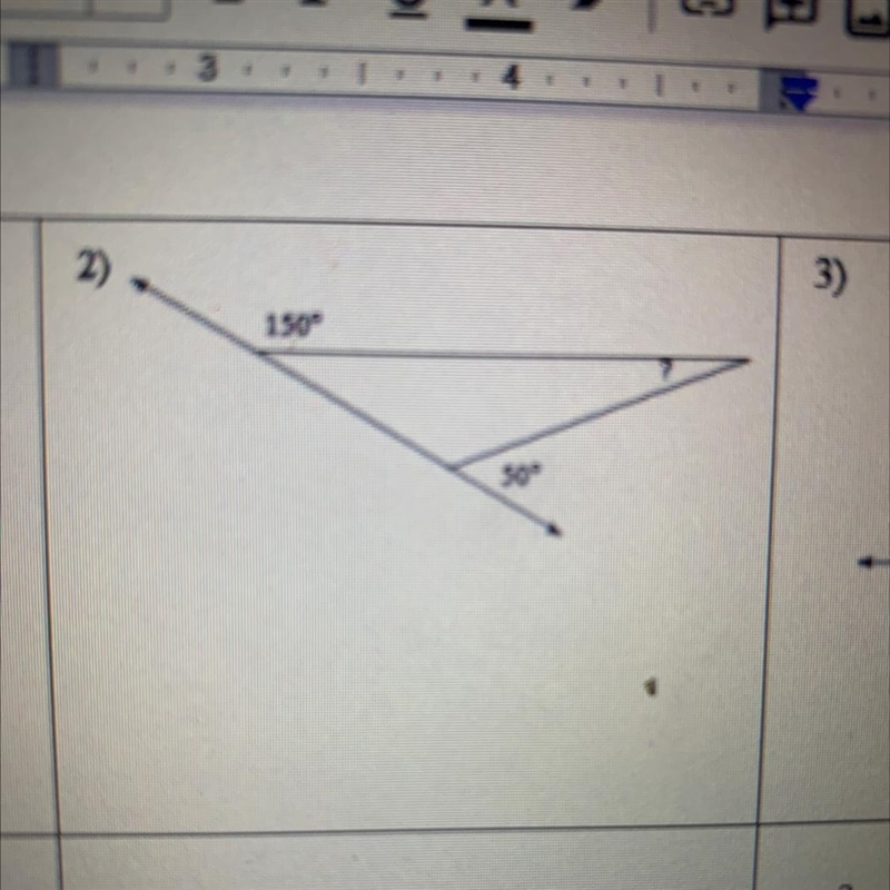 150 50 Solve for missing angle-example-1