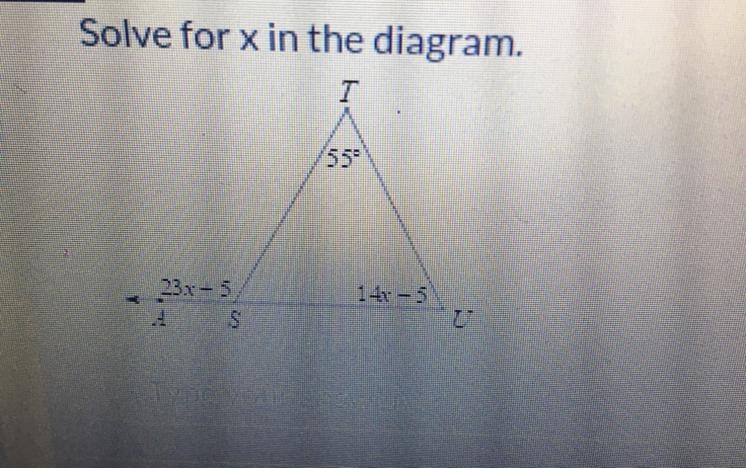 Help Asap !Solve For X In The Diagram.-example-1