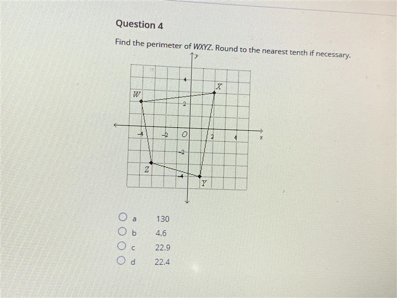 Find the perimeter of WXYZ. Round to the nearest tenth if necessary.-example-1