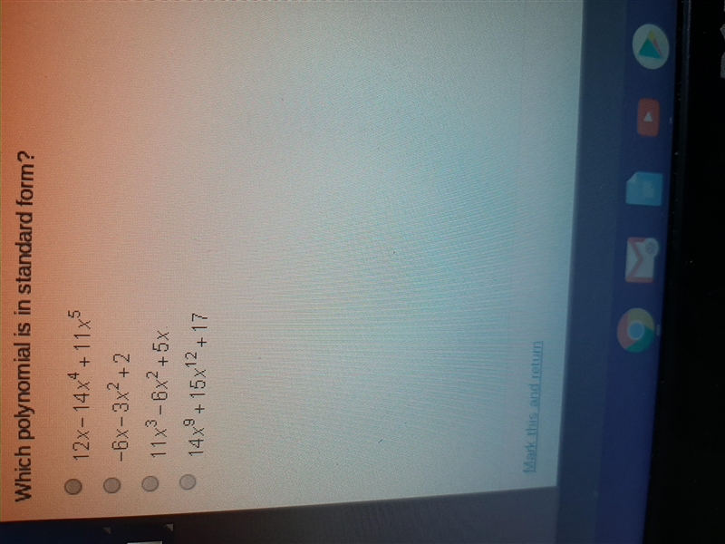 Which polynomial is in standard form?-example-1