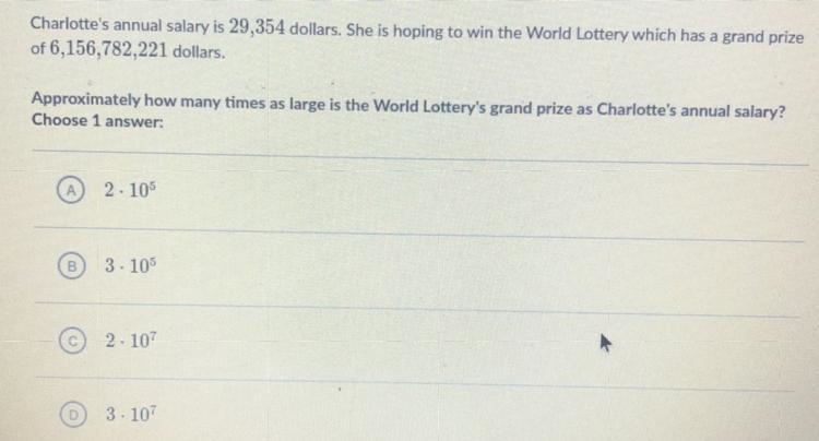 Approximately how many times as large is the world lotterys grand prize as charlottlea-example-1