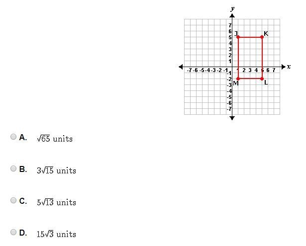 What is the length of the diagonal from vertex J to vertex L in the quadrilateral-example-1