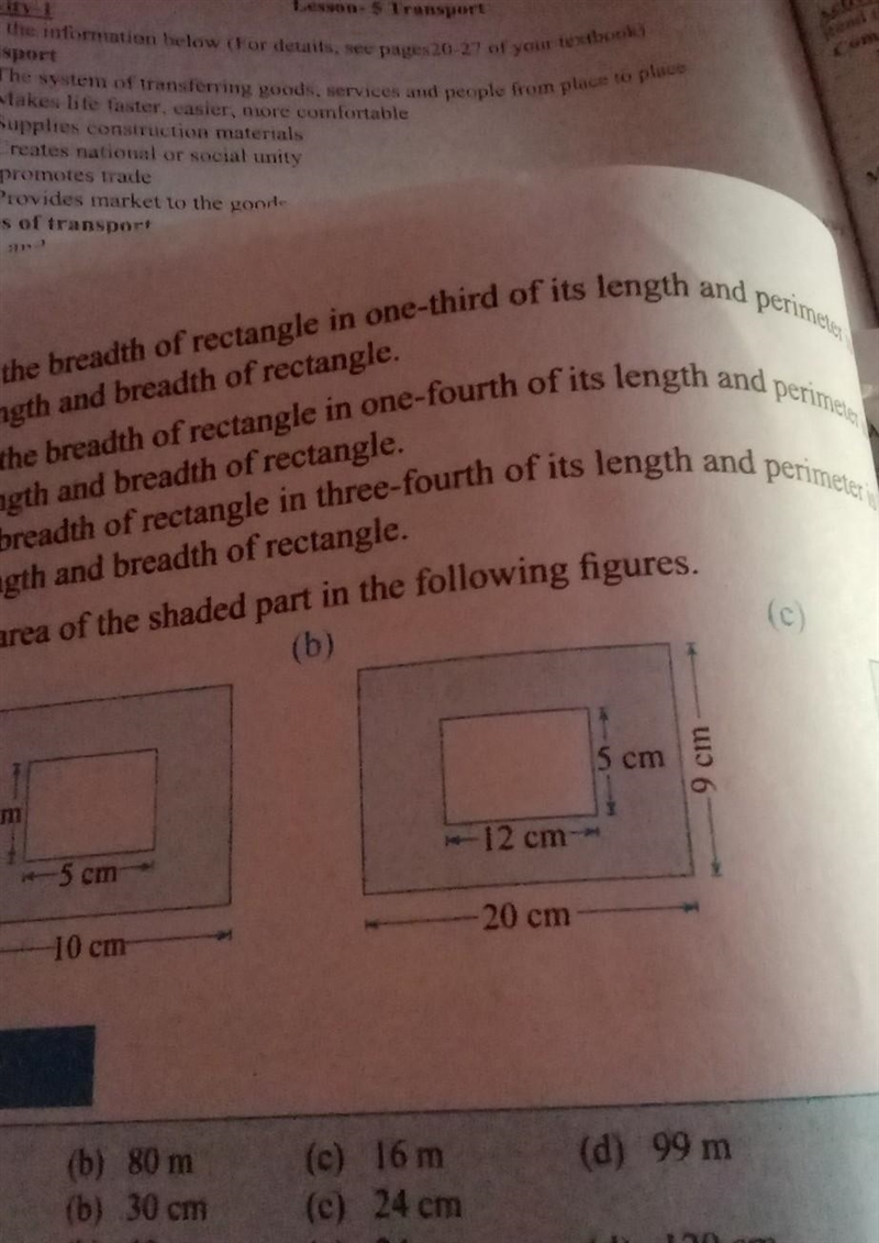 If the breadth of rectangle is one-fourth of its length and perimeter in60 CM find-example-1