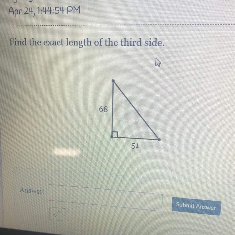 Find the exact length of the third side-example-1