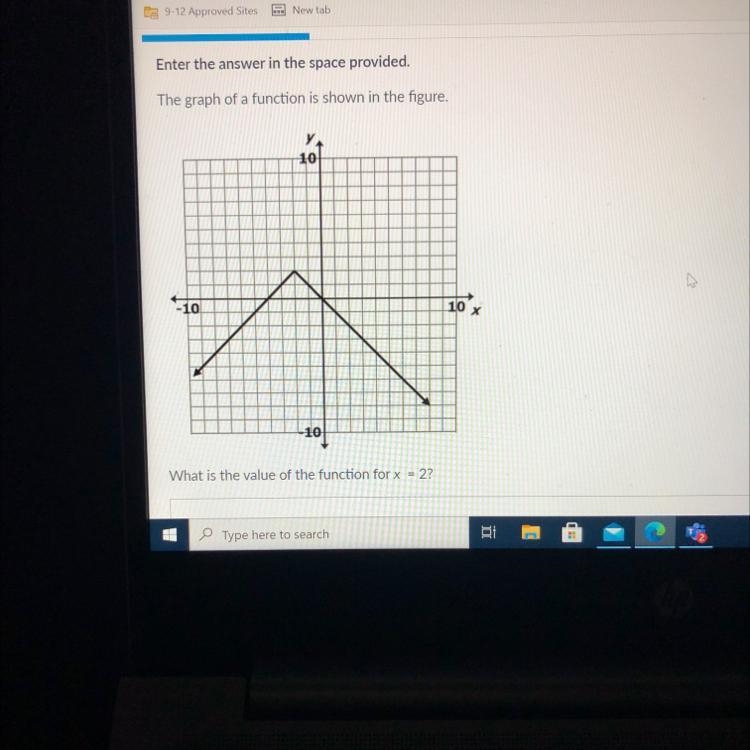 What is the value of the function for x = 2? HELP!-example-1