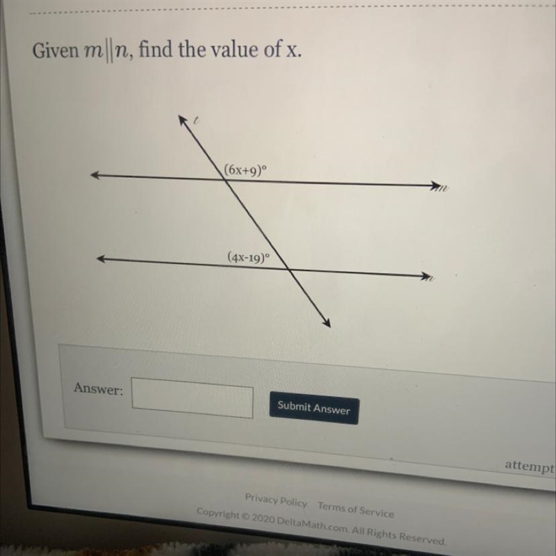 Given m||n, find the value of x.-example-1