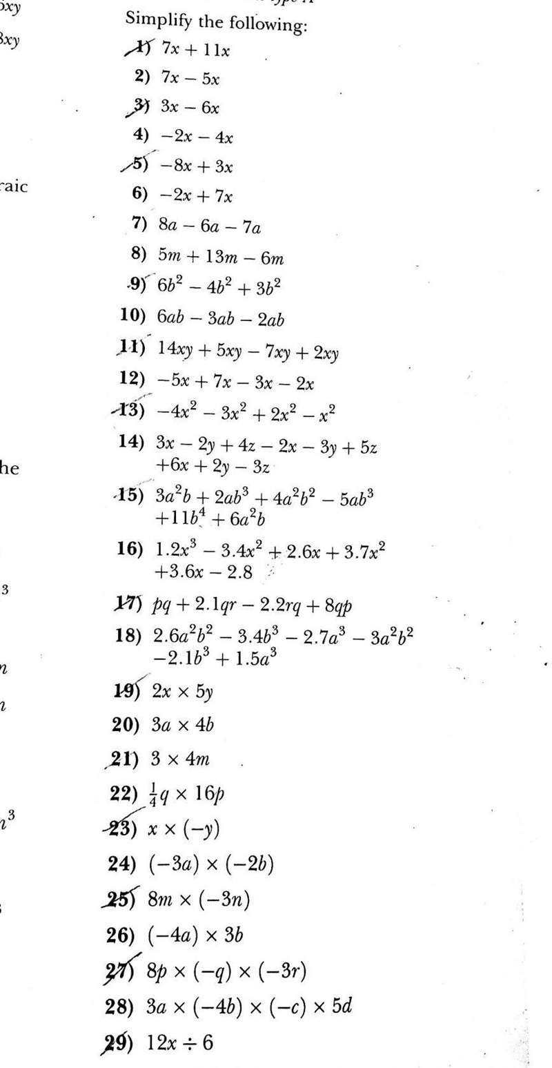 Simplify 1. 7x + 11x 2. 3x-2y+4z-2x-3y+5z+6x+2y-3x ​-example-1