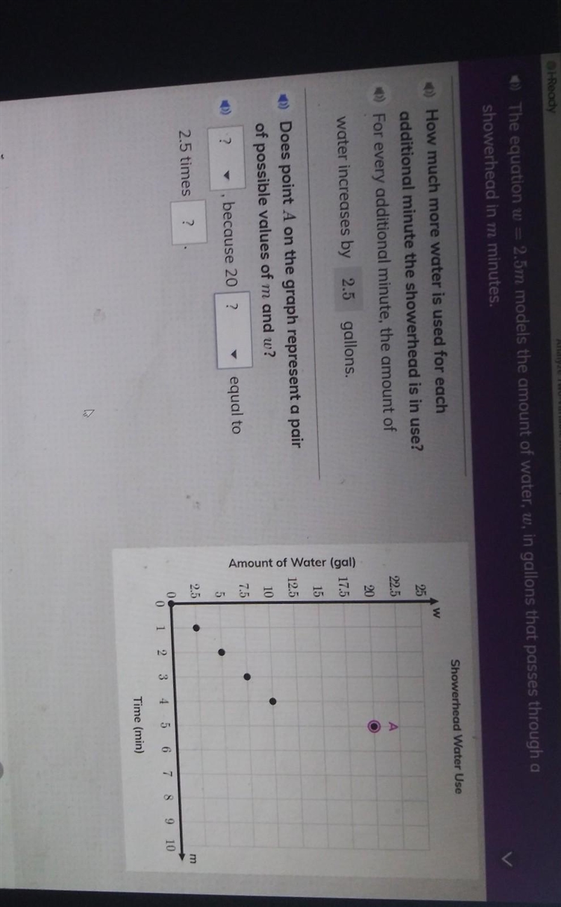 Does point A on the graph represent a pair of possible values of m and w? Yes or no-example-1