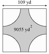 A playground is in the shape of a square with each side equal to 109 yards. It has-example-1