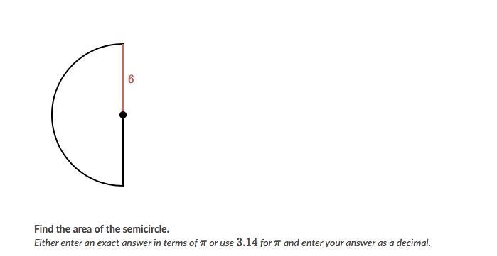 Find the area of a semicircle-example-1