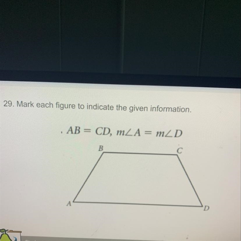 (Geometry) WILL GIVE BRAINY) Mark each figure to indicate the given information.-example-1