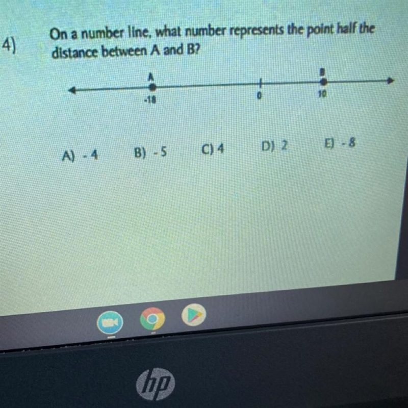 On a number line what number represents the point half the distance between A and-example-1