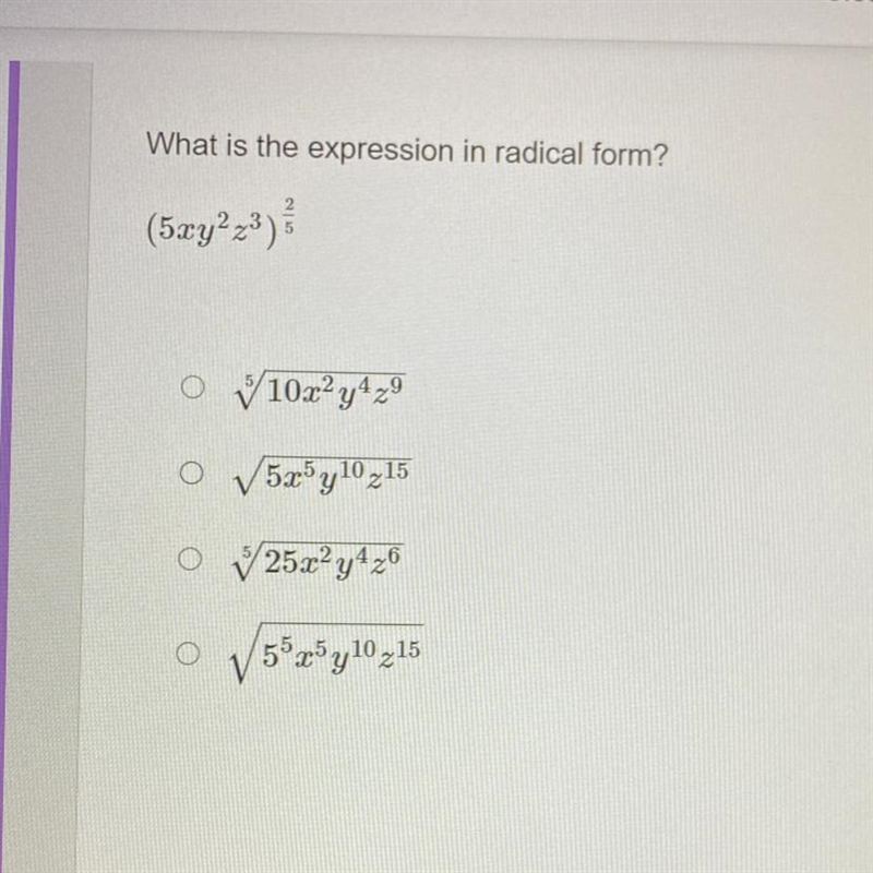 What is the expression in radical form?-example-1