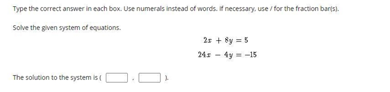 Solve the given system of equations.-example-1