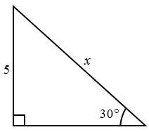 Part A Which equation can we use to find the length of the side labeled x? A cos 30° = x-example-1