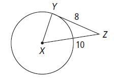 Line segment YZ is a tangent to circle X , and X is the center of the circle. What-example-1